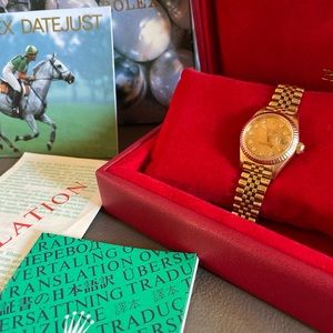 Rolex yellow gold, diamond dial, date-just 69178
